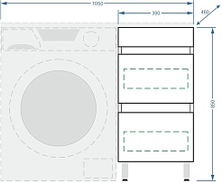 Stella Polare Тумба с раковиной Мадлен 105 L под стиральную машину белая – фотография-7